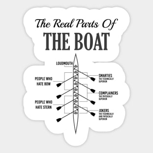 Anatomy of a Boat - T-Shirt, Shirt and Gift for Rowers Sticker